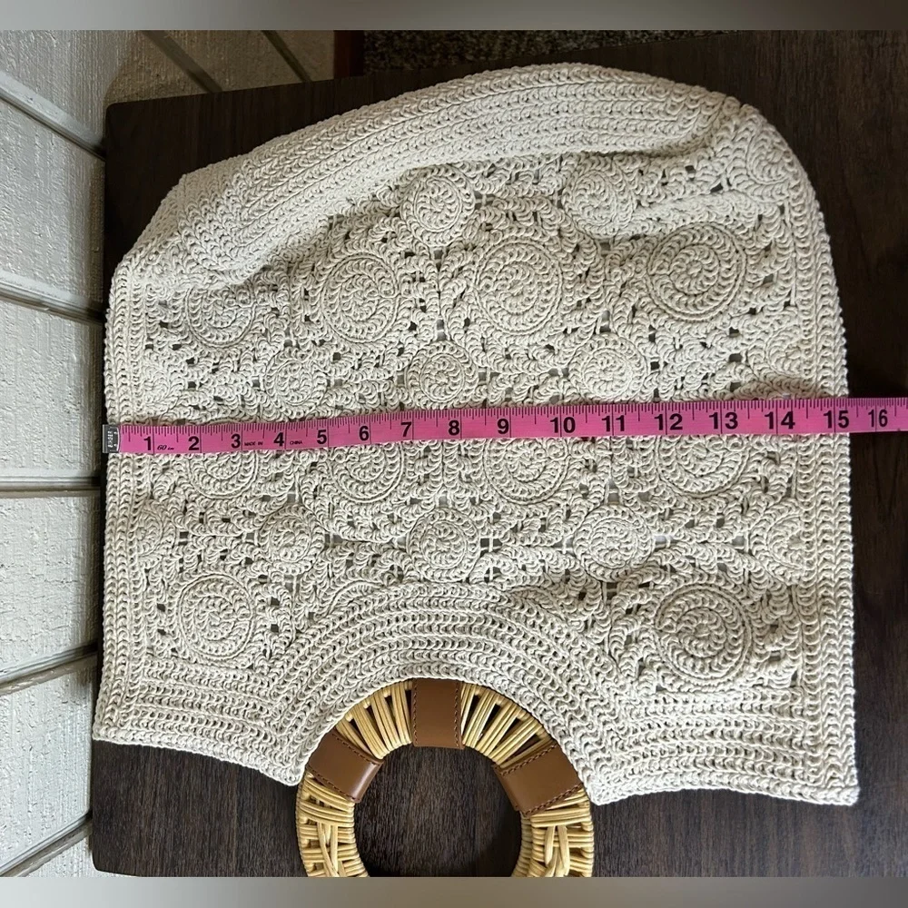 Talbots Crochet Round Handle Tote Bag